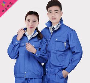 滌棉帆布長(zhǎng)袖套裝男工裝廠服耐磨勞保服 汽修車(chē)間工作服定做LO